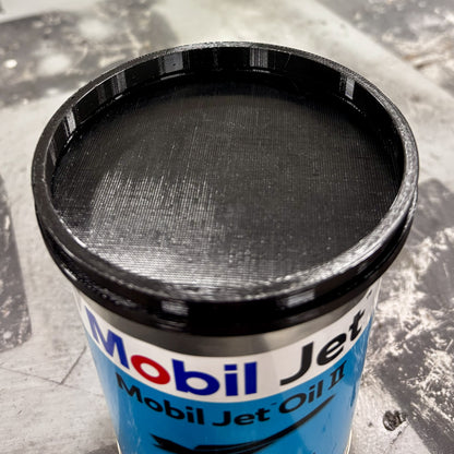 Oil Can Lid (4″) – Dust-Proof Spill-Stop Cover with Zip-Tie Groove | TPU 95A Flexible Seal